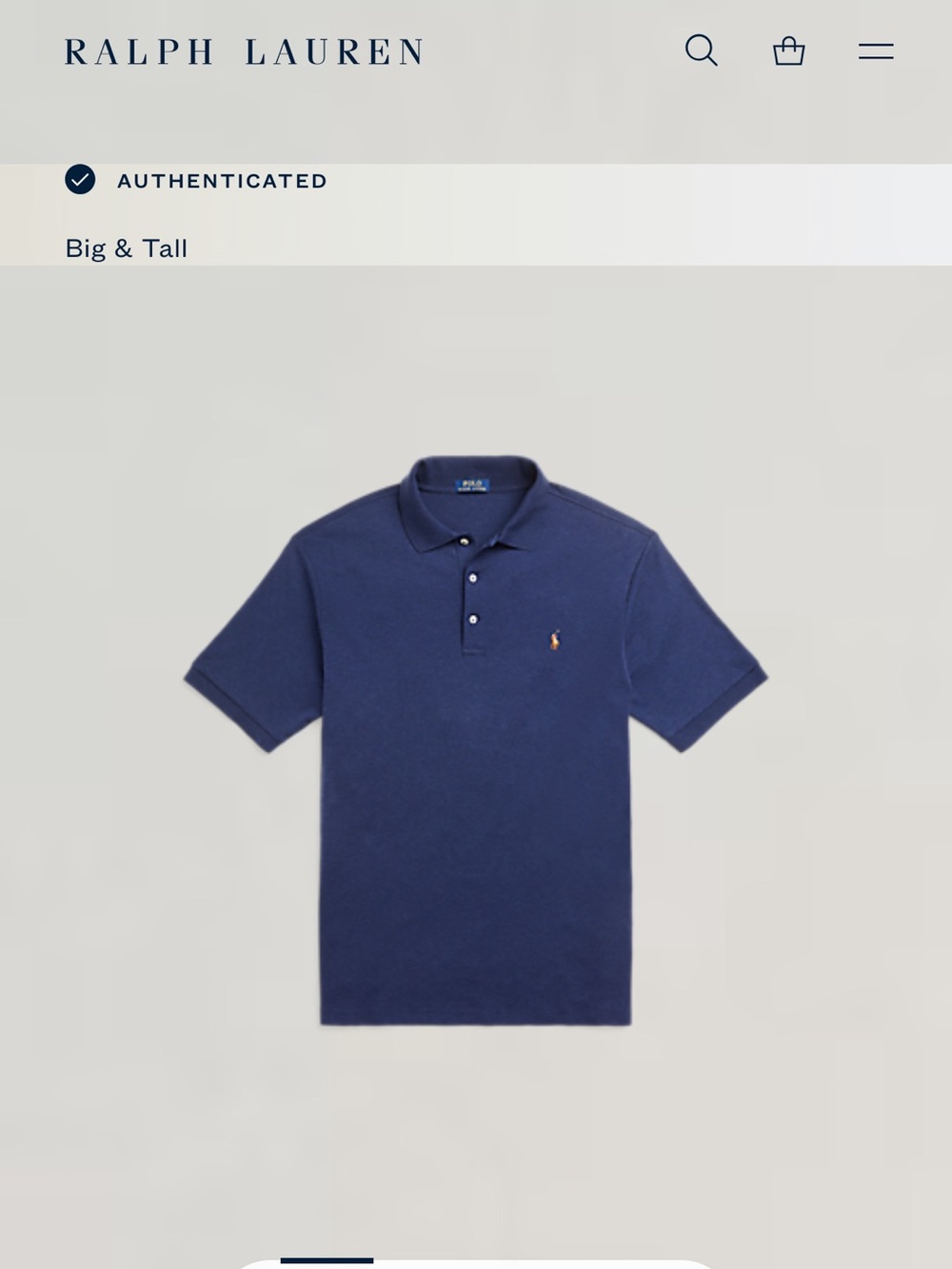 Ralph Lauren Navy Short-Sleeve Polo with Embroidered Pony 4XB